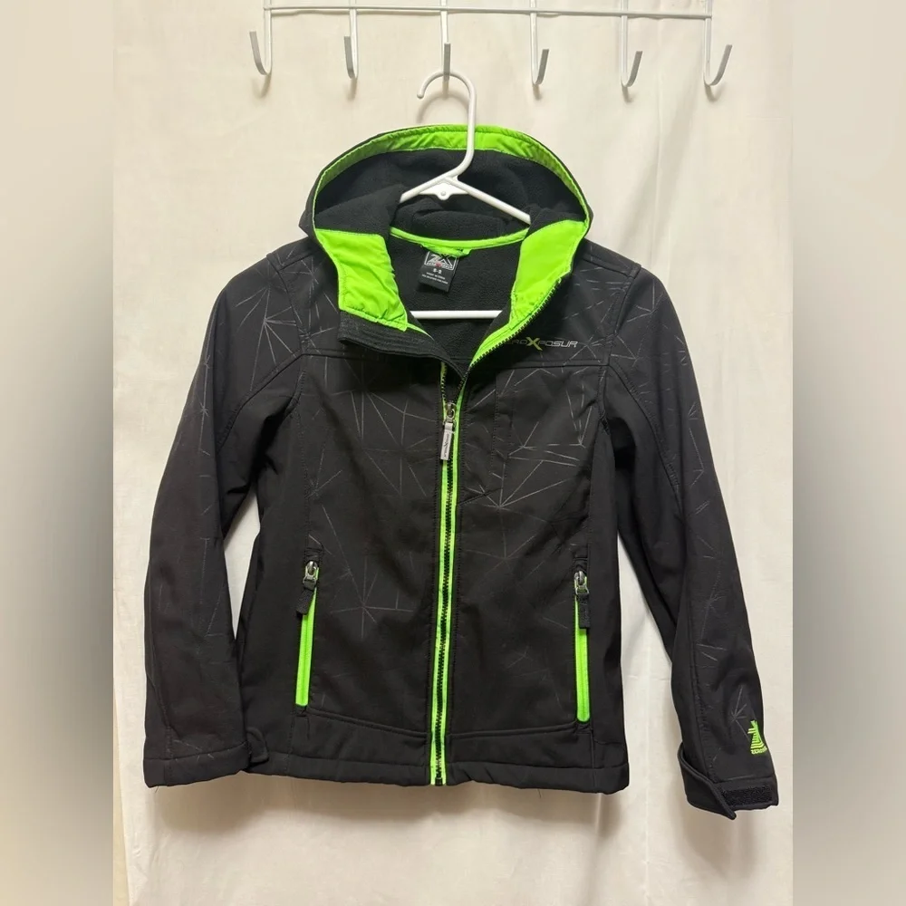 ZeroXposur Black Jacket with Neon Green Highlights 8 Boys  0135